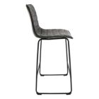 Alternate image 3 for LeisureMod Brooklyn 29.9 Modern Leather Bar Stool With Black Iron Base & Footrest