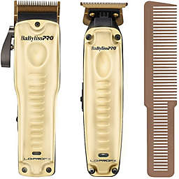 BaByliss Pro Limited Edition LO-PROFX Clipper & Trimmer Gift Set (GOLD) and Comb