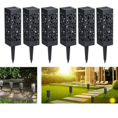 Modern Home Set of 6 Solar Powered LED Path Lights - Modern Deco Design - Light Up Walkway or Use as Luminary. View a larger version of this product image.