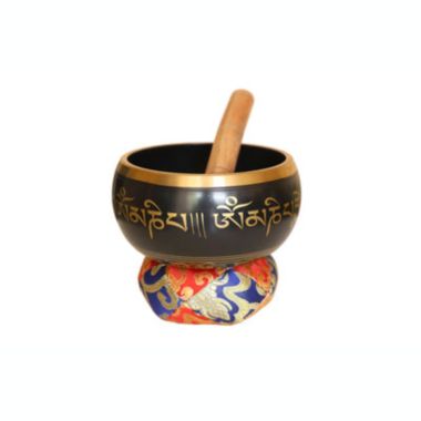 Cottage Handicraft, The Black Coloured Singing Bowl, Large with free Elephant Gift. View a larger version of this product image.