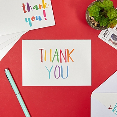 Juvale Rainbow Thank You Cards with Envelopes, Bulk Boxed Set (4x6 In, 144 Pack). View a larger version of this product image.