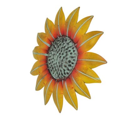 Things2Die4 Set of 2 Hand Painted Metal Sunflower Wall Hanging Sculptures Home Decor Art. View a larger version of this product image.