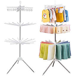 Kitcheniva 3-Tier Clothes Drying Rack Tripod Foldable Stainless Steel 360° Rotation 32 Bars