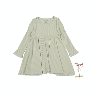Lovely Littles The Sea Rose Long Sleeve Dress - Mist - 6y. View a larger version of this product image.