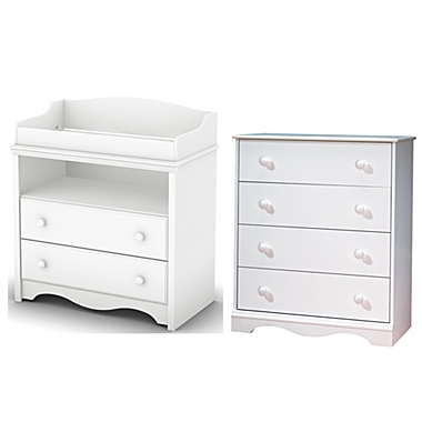 South Shore South Shore Angel Changing Table And 4-Drawer Chest Set - Pure White. View a larger version of this product image.