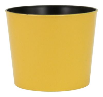Cheungs Decorative Round, 7" yellow planter with a tapered body