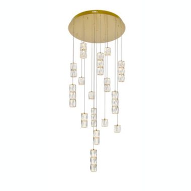 Elegant Lighting Polaris LED light Gold Pendant Clear Crystal. View a larger version of this product image.