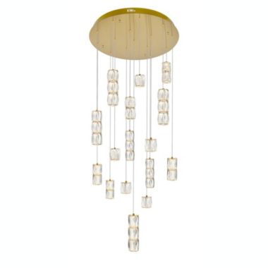 Elegant Lighting Polaris LED light Gold Pendant Clear Crystal. View a larger version of this product image.