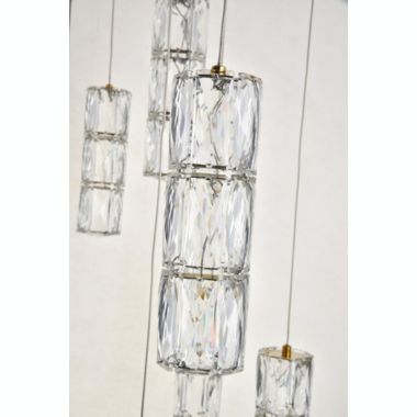 Elegant Lighting Polaris LED light Gold Pendant Clear Crystal. View a larger version of this product image.