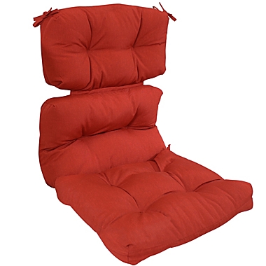 Sunnydaze Indoor/Outdoor Olefin Polyester Tufted High Back Patio Dining Chair Cushion - 23" x 47" - Red. View a larger version of this product image.