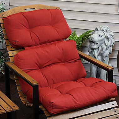 Sunnydaze Indoor/Outdoor Olefin Polyester Tufted High Back Patio Dining Chair Cushion - 23" x 47" - Red. View a larger version of this product image.