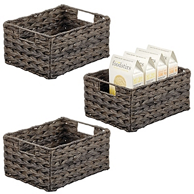 mDesign Woven Ombre Pantry Bin Basket, 3 Pack. View a larger version of this product image.