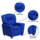 Alternate image 2 for Flash Furniture Contemporary Blue Vinyl Kids Recliner With Cup Holder - Blue Vinyl