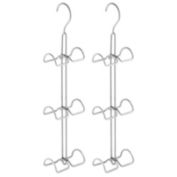 mDesign Metal Wire Over Closet Rod Hanging Handbag Organizer, 2 Pack