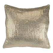 Northlight 17" Gold Metallic Knit Throw Pillow with Suede Velvet Backing
