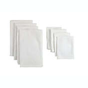 Contemporary Home Living Pack of 8 Solid White Dish Towel and Wash Cloth Kitchen Accessory Set 19"