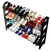 Inq Boutique Concise Integration 4 Layers 20 Pairs Shoe Rack Black & White RT