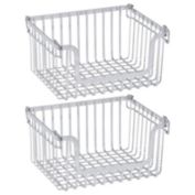 mDesign Stackable Food Organizer Storage Basket, Open Front - 2 Pack