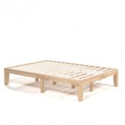 Costway 14 Inch Full Size Wood Platform Bed Frame with Wood Slat Support-Natural