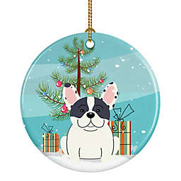 Caroline's Treasures Merry Christmas Tree French Bulldog Piebald Ceramic Ornament 2.8 x 2.8