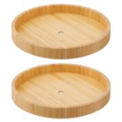 mDesign Lazy Susan Turntable Food Storage Container, 9" Round - Natural