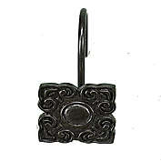 Carnation Home Fashions "Bellport" Resin Shower Curtain Hooks - Oil Rubbed Bronze 1.5" x 1.5"