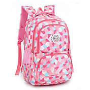 Geometric Shapes School Backpack -  Pink