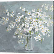 Great Art Now Fresh White Bouquet Gray Crop by Danhui Nai 24-Inch x 24-Inch Canvas Wall Art