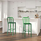 Alternate image 0 for Merrick Lane Santorini 30 Inch Green Galvanized Steel Indoor/Outdoor Counter Bar Stool With Slatted Back And Powder Coated Finish