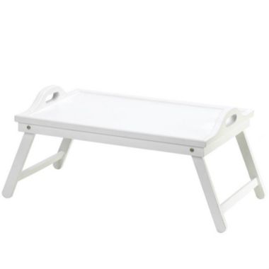 Accent Plus White Wood Breakfast-in-Bed Tray. View a larger version of this product image.