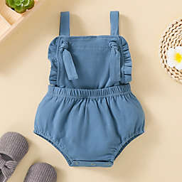 Laurenza's Girls Blue Knotted Romper