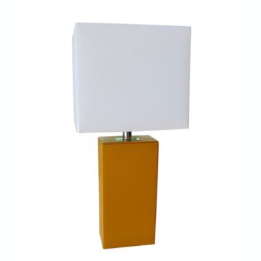Elegant Designs Modern Tan Leather Table Lamp. View a larger version of this product image.