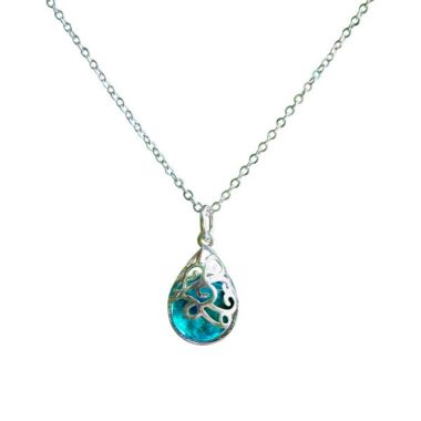 Bottled Up Designs Filigree Teardrop Sterling Necklace. View a larger version of this product image.