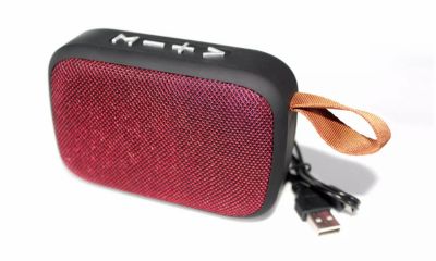 Link Fabric Portable Wireless Bluetooth Waterproof Speaker with Carry Strap - Perfect for the Beach, Park, Pool, BBQ, Gym - Red