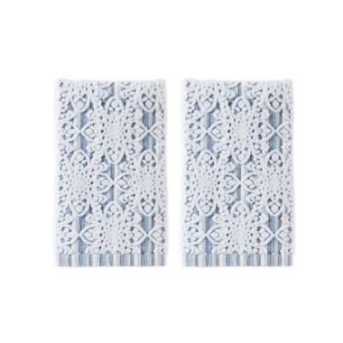 Saturday Knight Ltd Kali Jacquard Medallions Bath Hand Towel Set - 2 Piece - 16x26", Smoke. View a larger version of this product image.