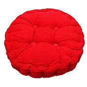PiccoCasa Soft Pain Relief Solid Seat Cushion Pillow, Corduroy Home Round Shaped Thickened Pillow Seat Chair Cushion Pad Mat, Red