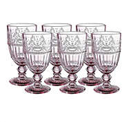 Glass Tumblers   Set Of 6 Drinking Glasses   11Oz Embossed Design   Drinking Cups For Wa