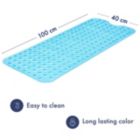 Alternate image 1 for Square Blue Shower Mat 53x53cm21x21in Nonslip Machinewashable