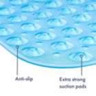 Alternate image 2 for Square Blue Shower Mat 53x53cm21x21in Nonslip Machinewashable