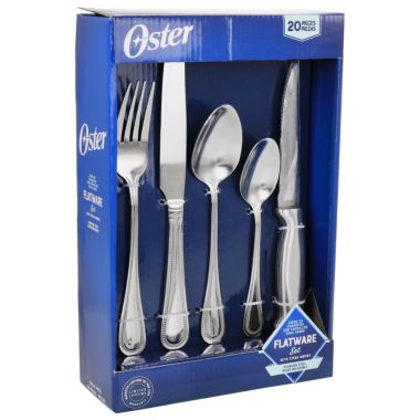 Oster 20 Piece Stainless Steel Flatware and Steak Knife Set. View a larger version of this product image.