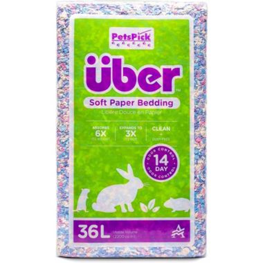 PetsPick Uber Soft Paper Pet Bedding for Small Animals, Confetti 36L. View a larger version of this product image.