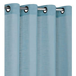 Kate Aurora 2 Pack Semi Sheer Linen Blend Grommet Top Window Curtains - 52 in. W x 84 in. L, Blue