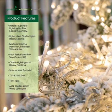 Garden Elements Winter Park Snowy Pine Artificial Christmas Tree, 7.5'. View a larger version of this product image.