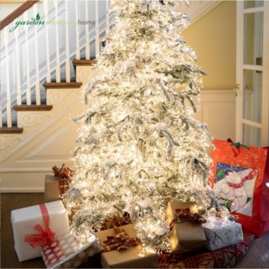 Garden Elements Winter Park Snowy Pine Artificial Christmas Tree, 7.5'. View a larger version of this product image.