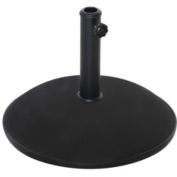Outsunny 20" 55 lbs Round Cement Umbrella Base Stand Market Parasol Holder with Tightening Knob & Easy Setup, for Φ1.3", Φ1.5", Φ1.9" Pole, for Lawn, Deck, Backyard, Garden, Black
