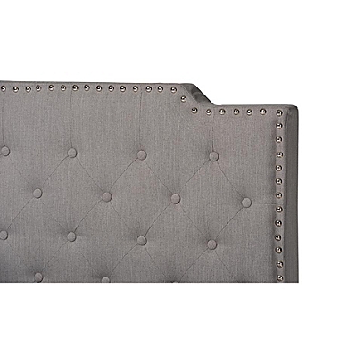 Baxton Studio  Marion Modern Transitional Grey Fabric Upholstered Button Tufted Queen Size Panel Bed. View a larger version of this product image.