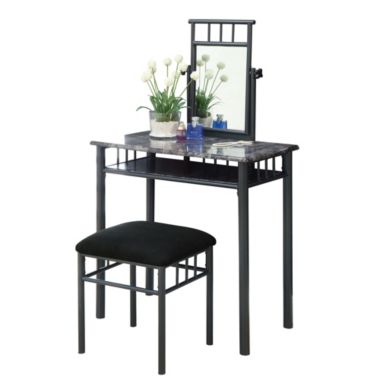 Contemporary Home Living 2-Piece Gray and Black Traditional Vanity Set 50.5". View a larger version of this product image.