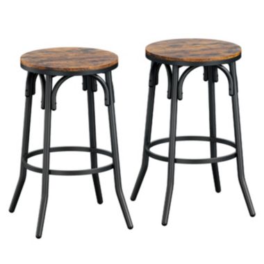 Idealhouse 28.15 in. Vintage Backless Metal Frame barstool (Set of 2). View a larger version of this product image.