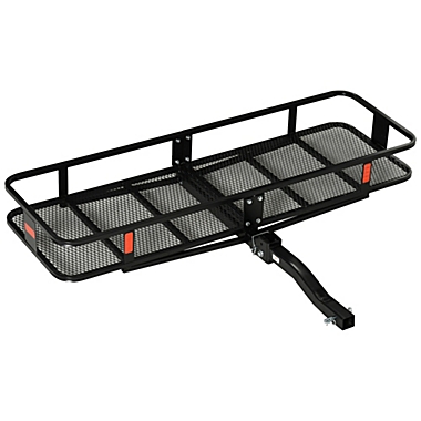 59‘’x19''x6'' Hitch Mount Luggage Basket Fits 2'' Receiver for Car SUV Traveling Aosom Folding Cargo Carrier with 500 lbs Capacity 