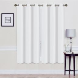 J&V TEXTILES Solid Blackout Thermal Grommet Curtain Panels With Foam Backing (Set of 2)